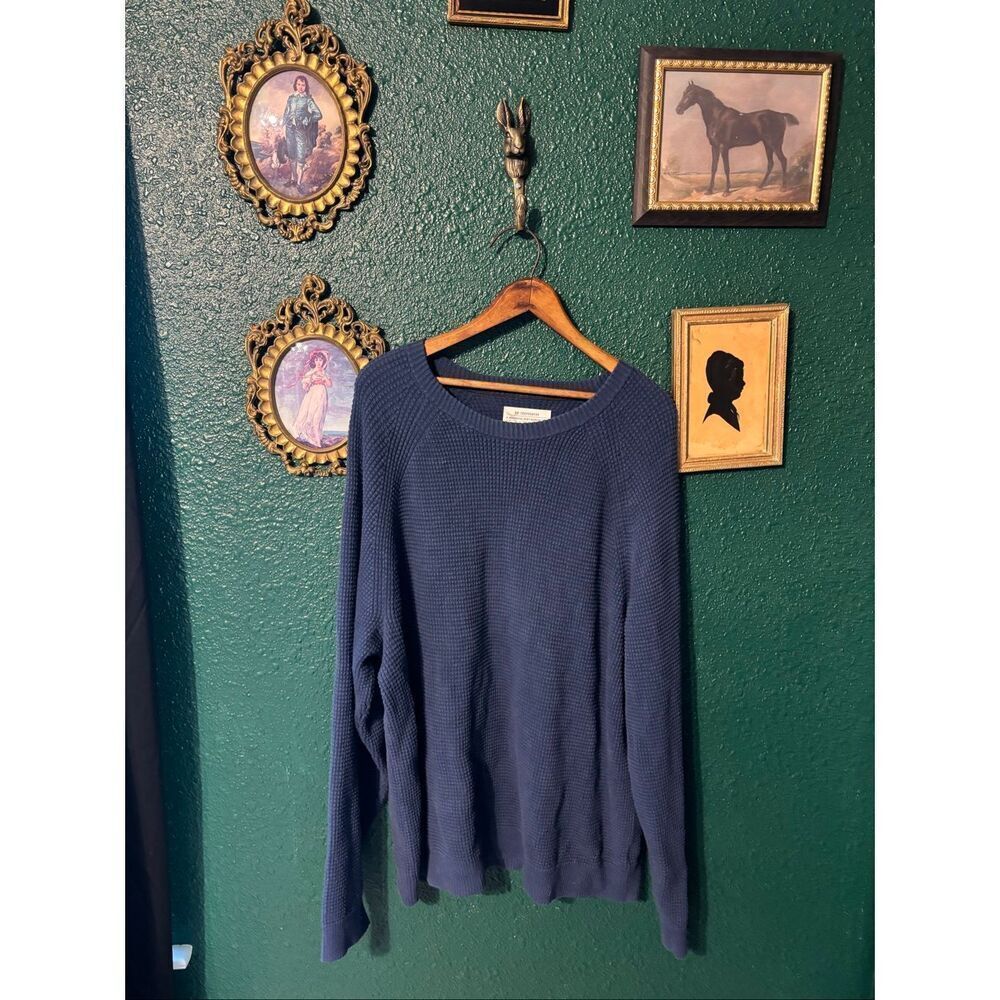 REI COOP MENS BLUE COTTON CABLE KNIT SWEATER SZ XL